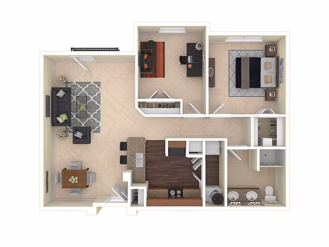 2 Beds • 1 Bath 1210 floor plan